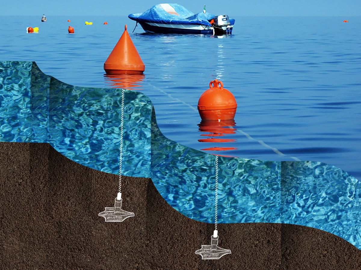 Illustration de l’ancrage de structures flottantes avec le système d’ancrage au sol
